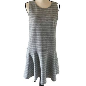 Ann Taylor LOFT Black and White Knit Drop Waist Dress